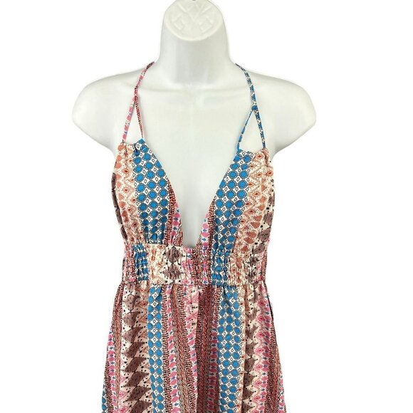 Lulus Maxin' Relaxin' Multi Print Maxi Dress Size Small NWT - Picture 5 of 10